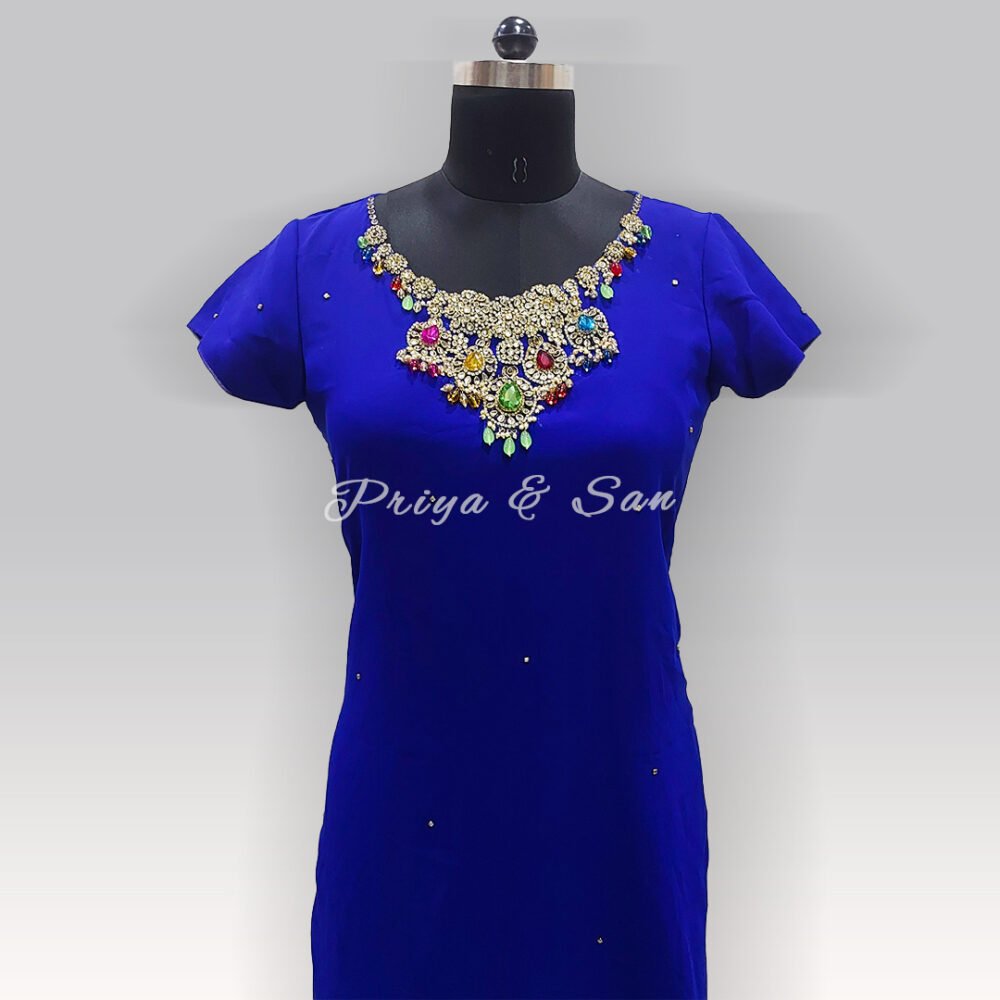 Hand worked Jewellery Neck kurti Naveena Yata - Image 2