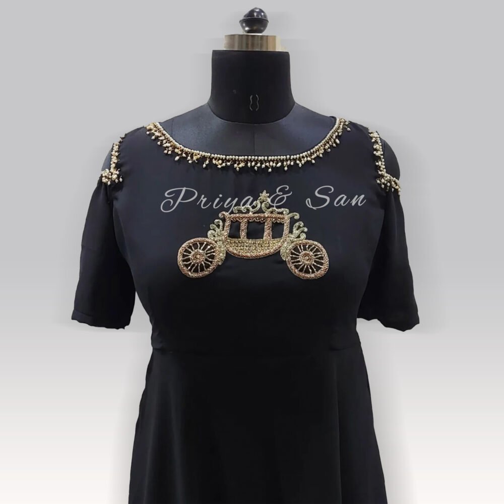 Queen Chariot Embroidered long Frock - Image 3