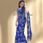 2 in 1 Saree Gown-Royal Flora