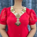 Beautiful Jewellery Neck Hand Embroidered Kurti