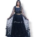 Mystic Charcoal Croptop Lehenga
