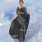 Midnight Sparkle Pre-draped Saree Gown