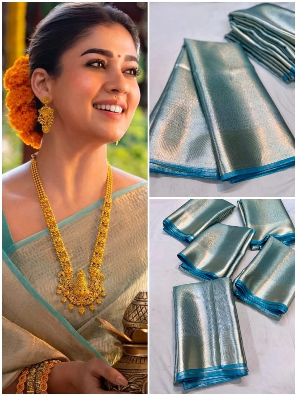 Nayanthara Inspired Tissue Silk Saree
