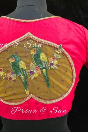 Parrot Peacock Fantasy Handworked Blouse