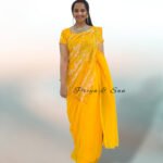 Yellow Glitz 2 in 1 Saree Gown Sale