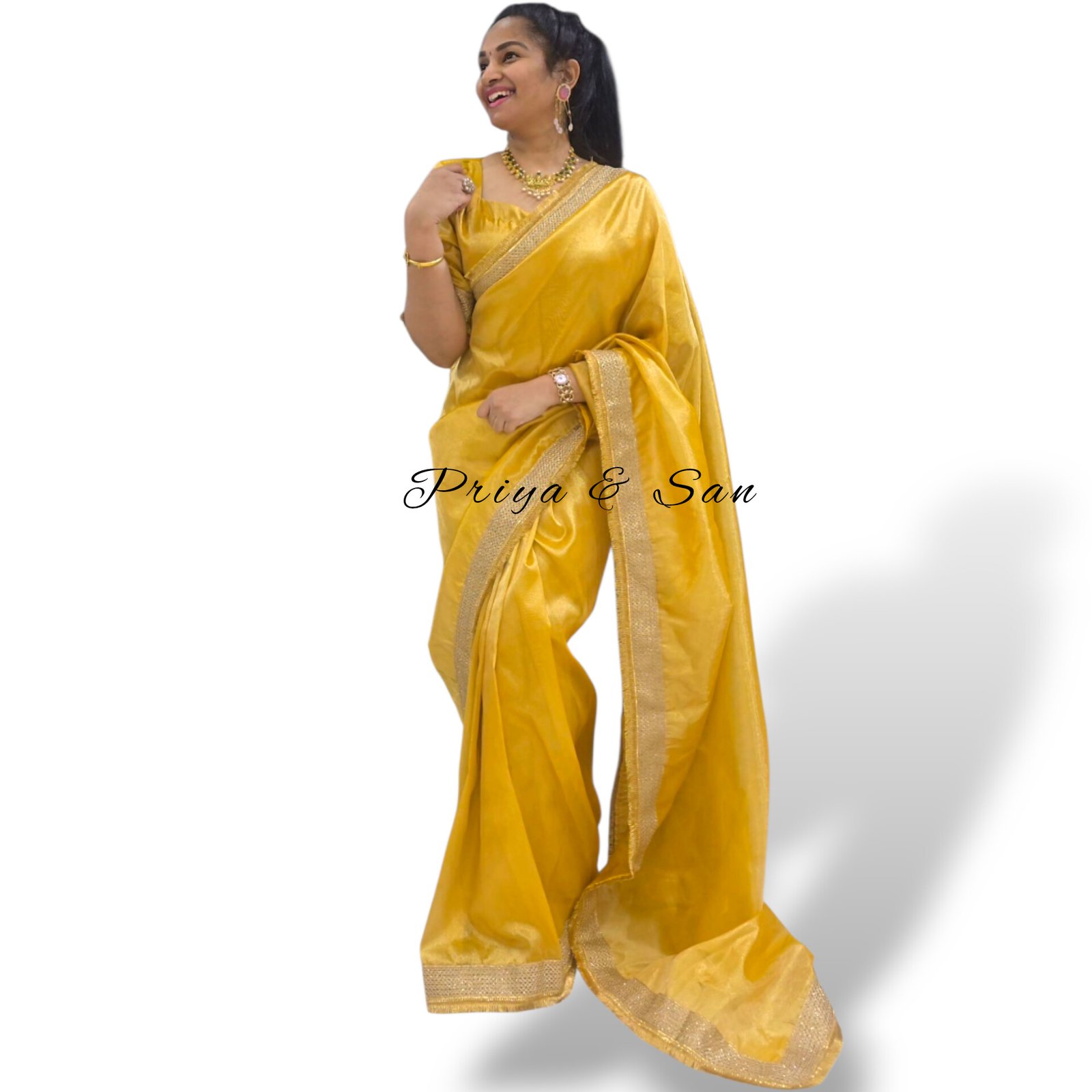 Gold Varnika Pre-Draped Saree Gown