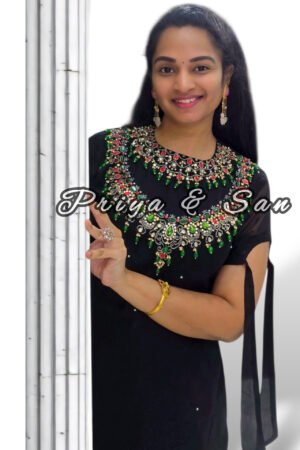 Royal Antique Necklace Hand Embroidery Kurti