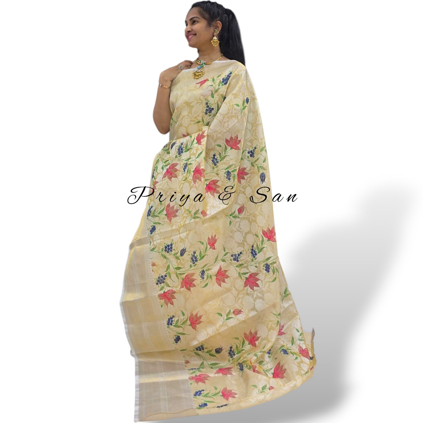 Swarnika Tissue Edit 2 in 1 Saree Gown