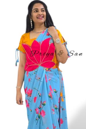 Lotus Bloom Pre-Draped Saree Gown