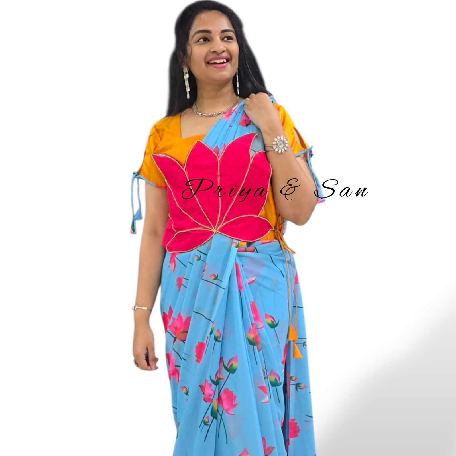 Lotus Bloom Pre-Draped Saree Gown