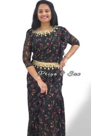 Dreamy Rose Buds 2 in 1 Saree Gown