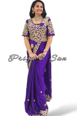 Royal Purple Aura Pre-Draped Saree Gown