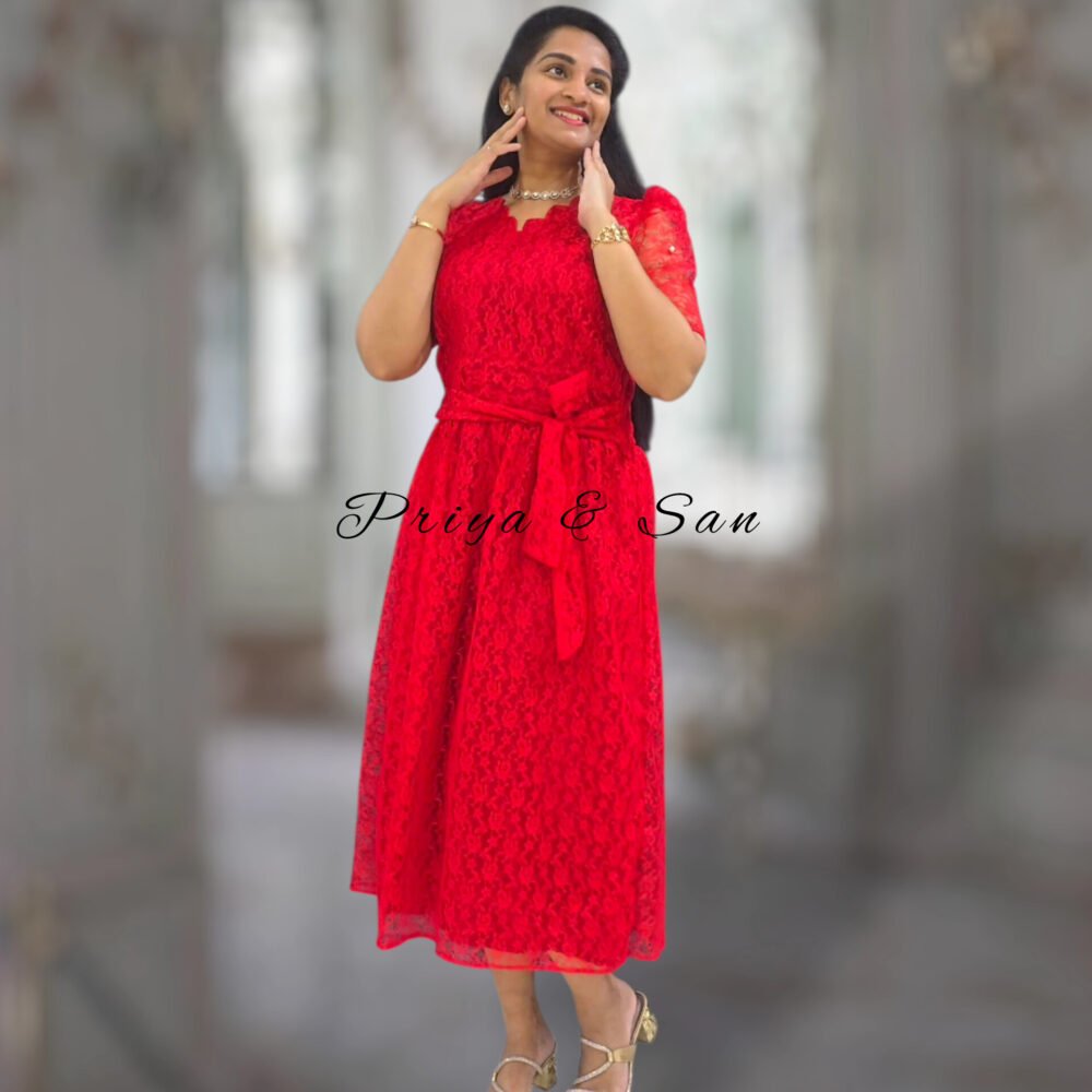 Red Mirage Western Frock - Image 3