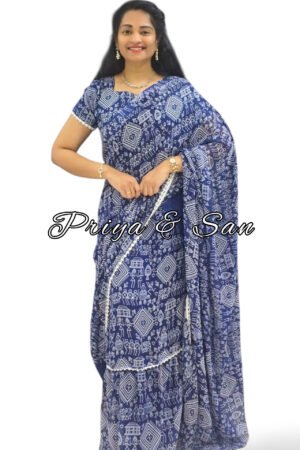 Tribal 2 in 1 Saree Gown