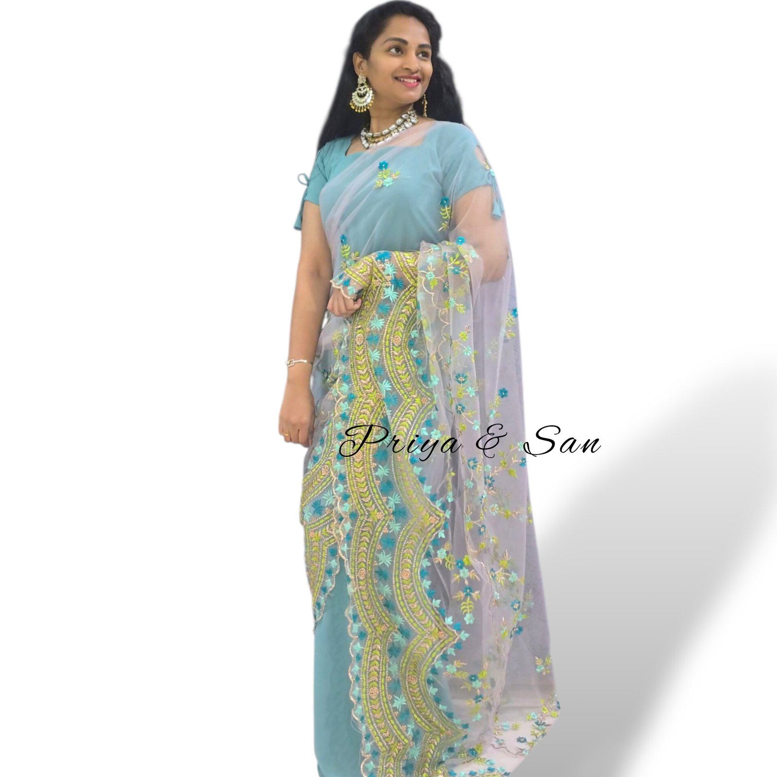 Gleam and Grace 2 in 1 Saree Gown