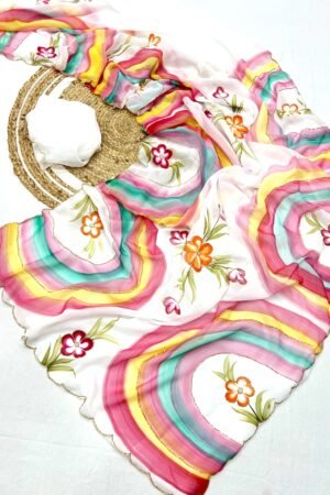 Rainbow Radiance Party Wear Saree