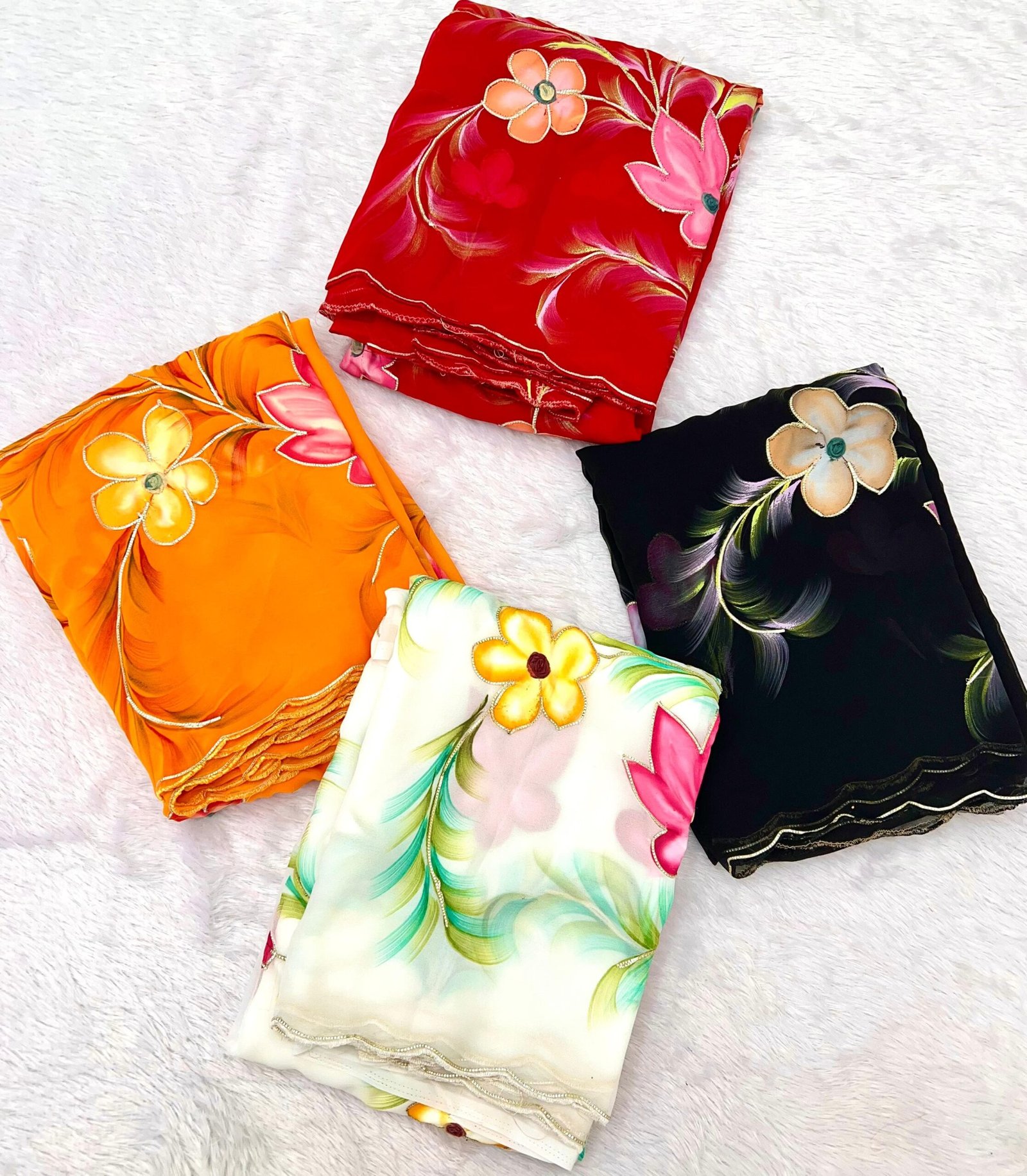 Floral Brush Elegance Saree