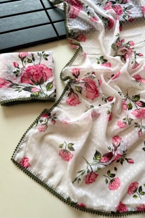 Pom-Pom Petal Glow Saree