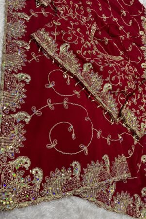 Elegance Georgette Embroidery Saree (Stitched Blouse)