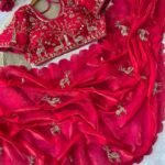 Golden Deer Cut Border Saree (Stitched Blouse)