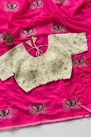 Chanderi Grace Saree (Stitched Blouse)