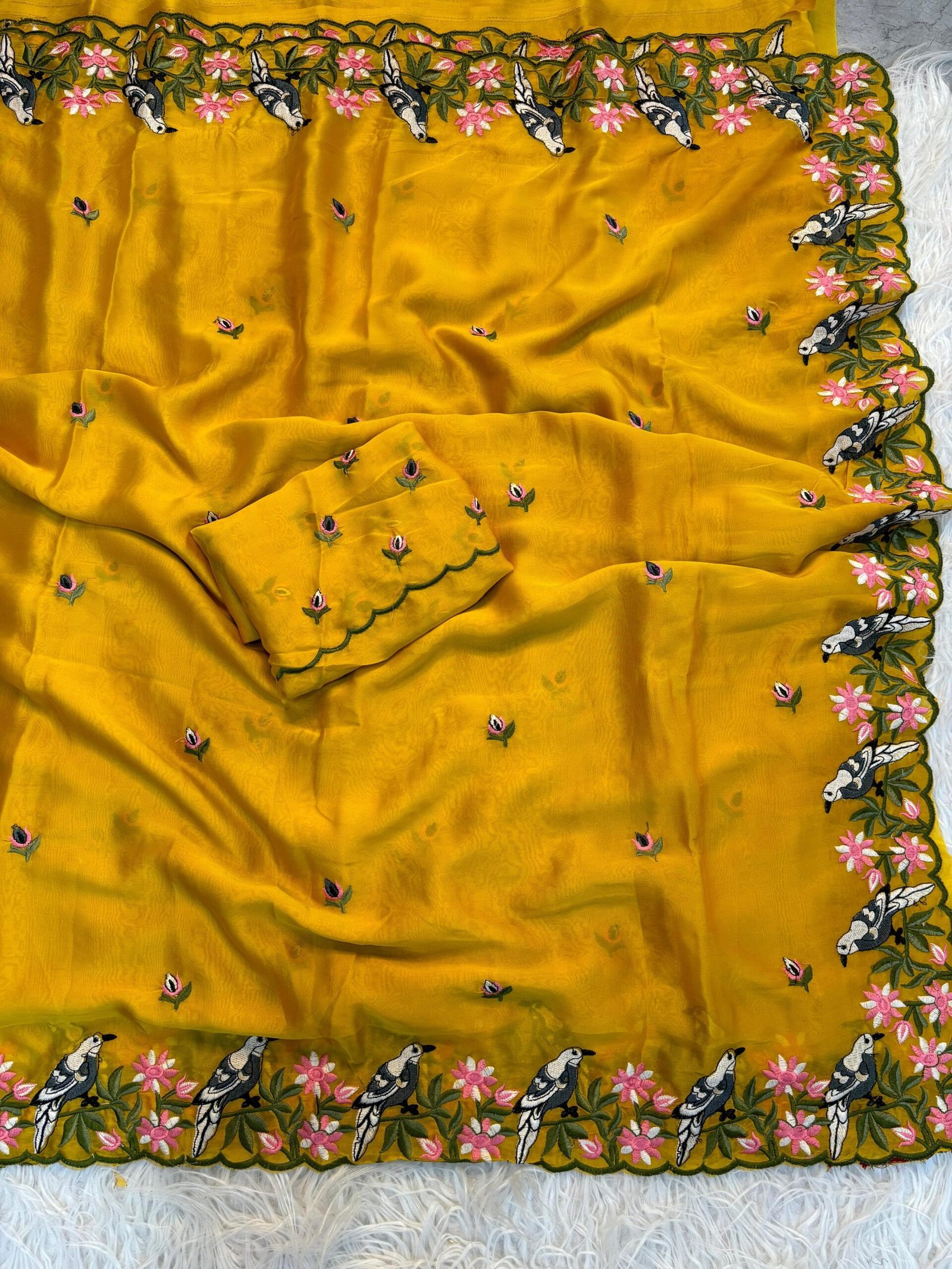 Nayika Rangoli Embroidery Saree
