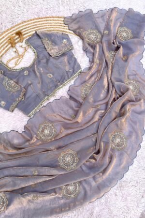 Saanvi Sheen Saree (Stitched Blouse)