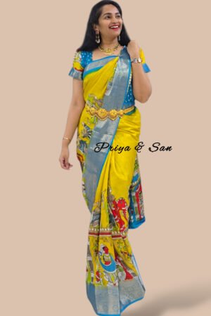 Nritya Kalamkari Pre Draped saree gown