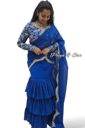 Ruffle Royale Indo western Saree