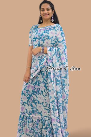 Misty Blossom 2 in 1 Saree Gown