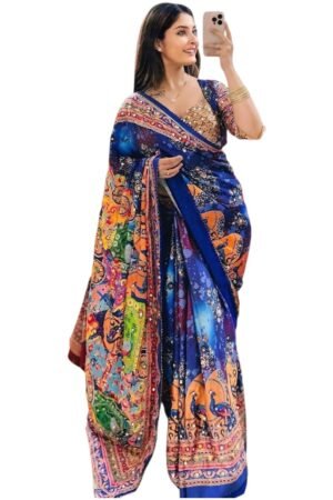 Royal Peacock Mirror Saree
