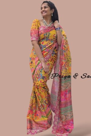 Sunlit Waist Open Saree Gown