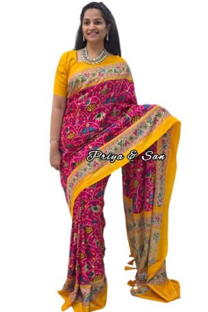 Patola Blossom Waist Open Saree Gown