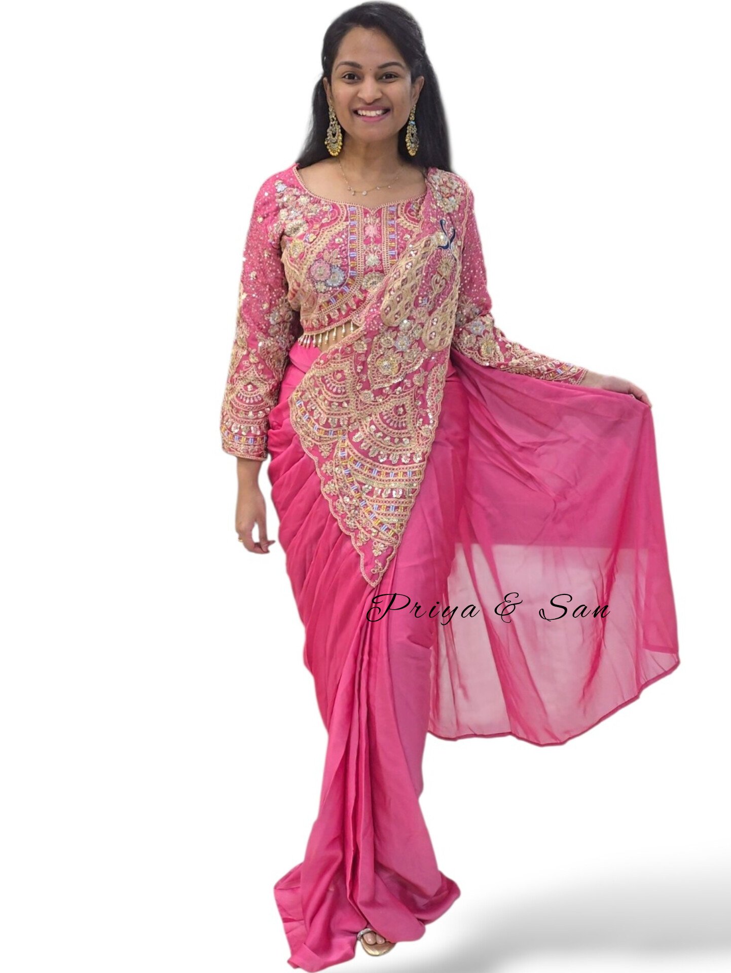 Peacock Grace 1-Min Saree (Free Size)