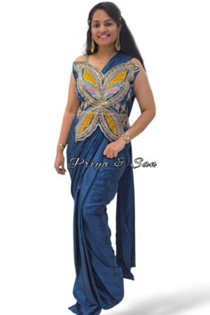 Butterfly Bloom 1-Min Saree (Free Size)