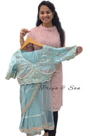 Turquoise Pearl 1- Min Saree