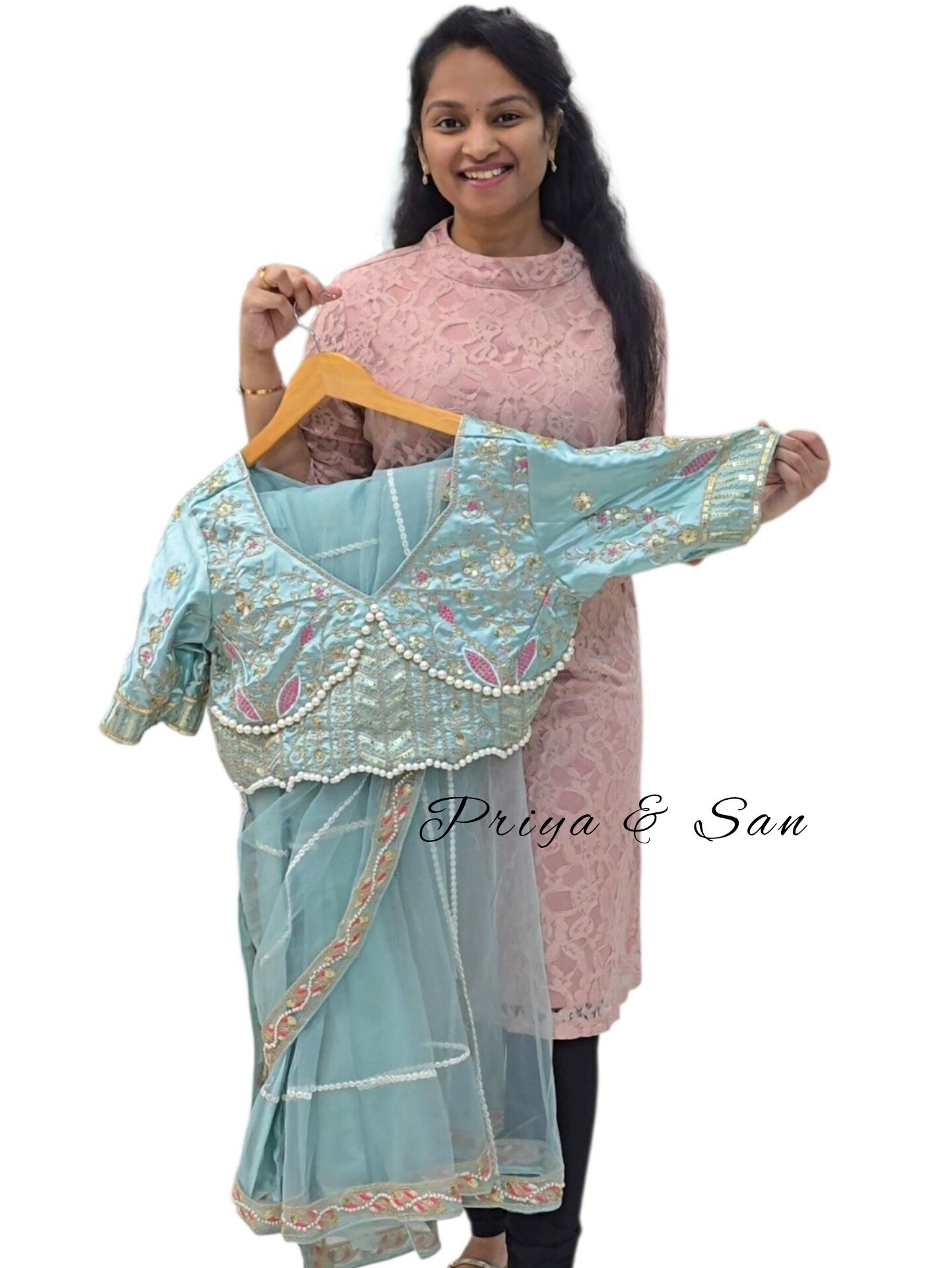 Turquoise Pearl 1- Min Saree