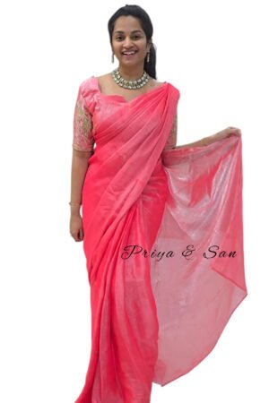 Coral Waist Open Saree Gown