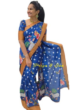 Royal Pichwai Waist Open Saree Gown