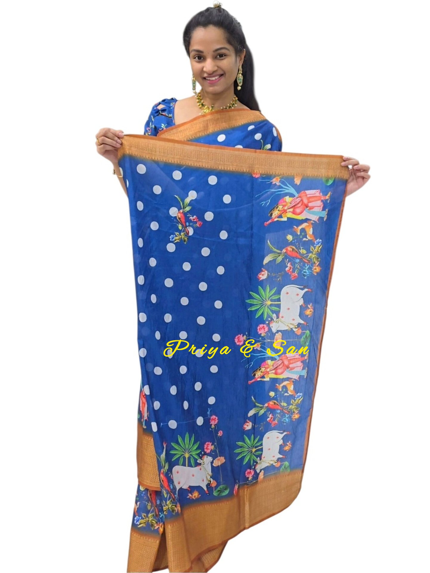 Royal Pichwai Waist Open Saree Gown - Image 2