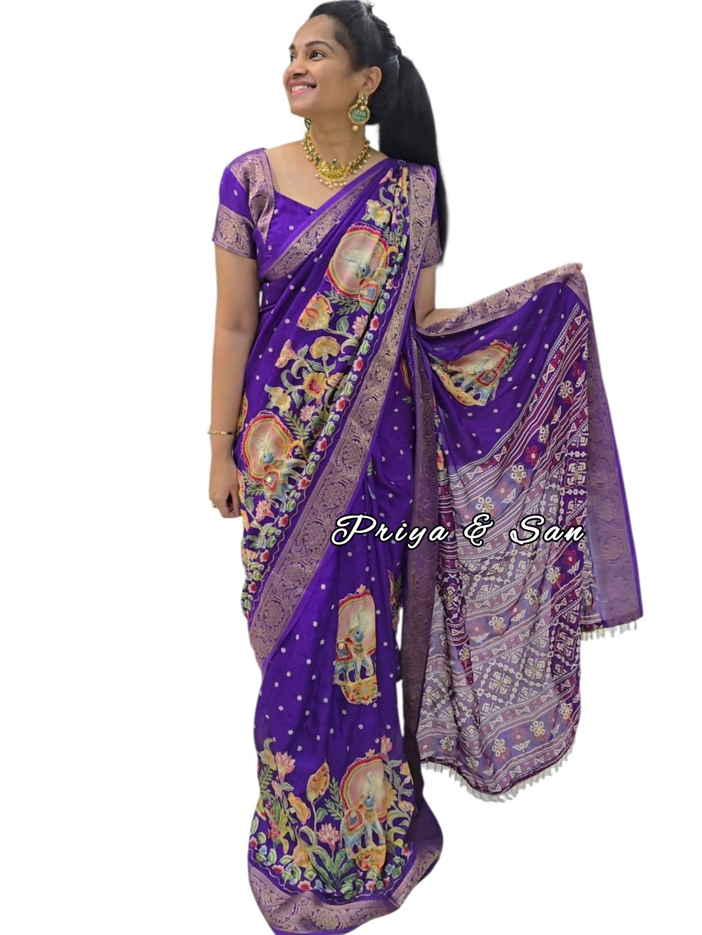 Marshmallow Waist Open Saree Gown - Image 4