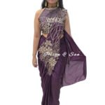 Wine Radiance 1 Min Saree (Free Size - Fits Upto 2xl Size)