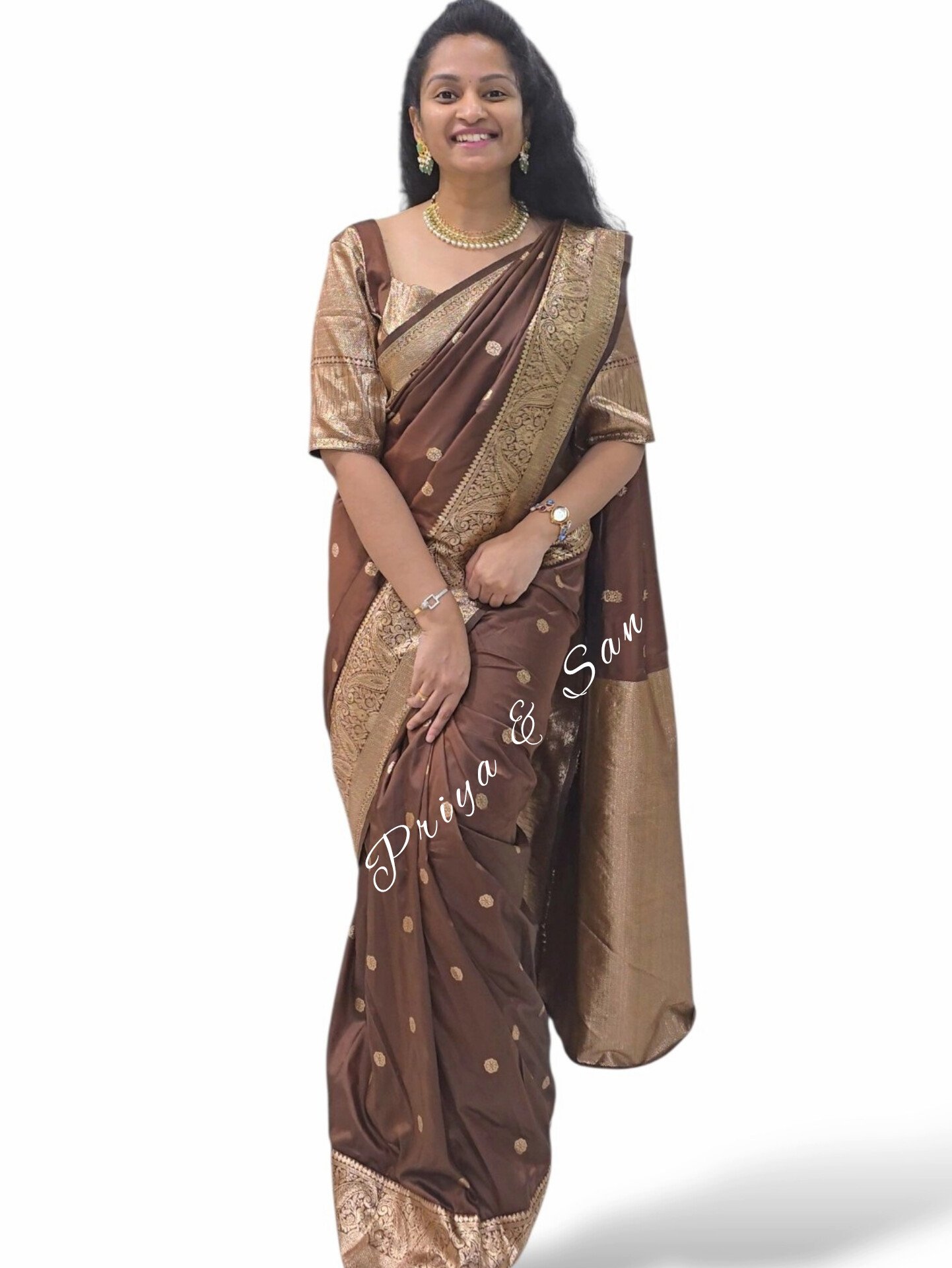 Banarasi Royal Waist Open Saree - Image 4