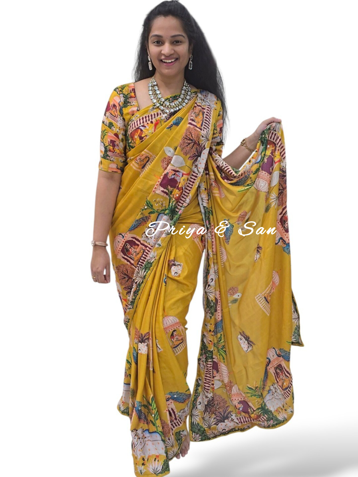 Radha Krishna Royal Waist Open Saree - Image 4