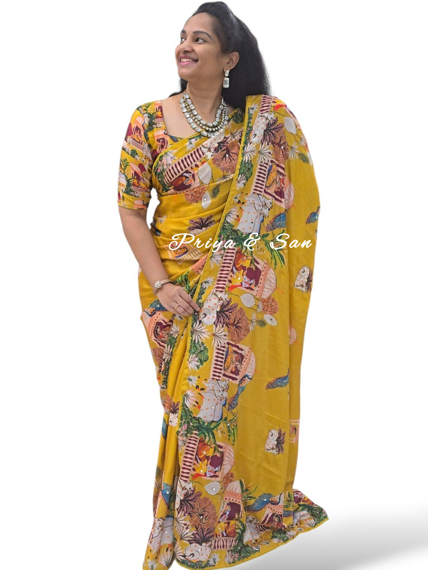 Radha Krishna Royal Waist Open Saree