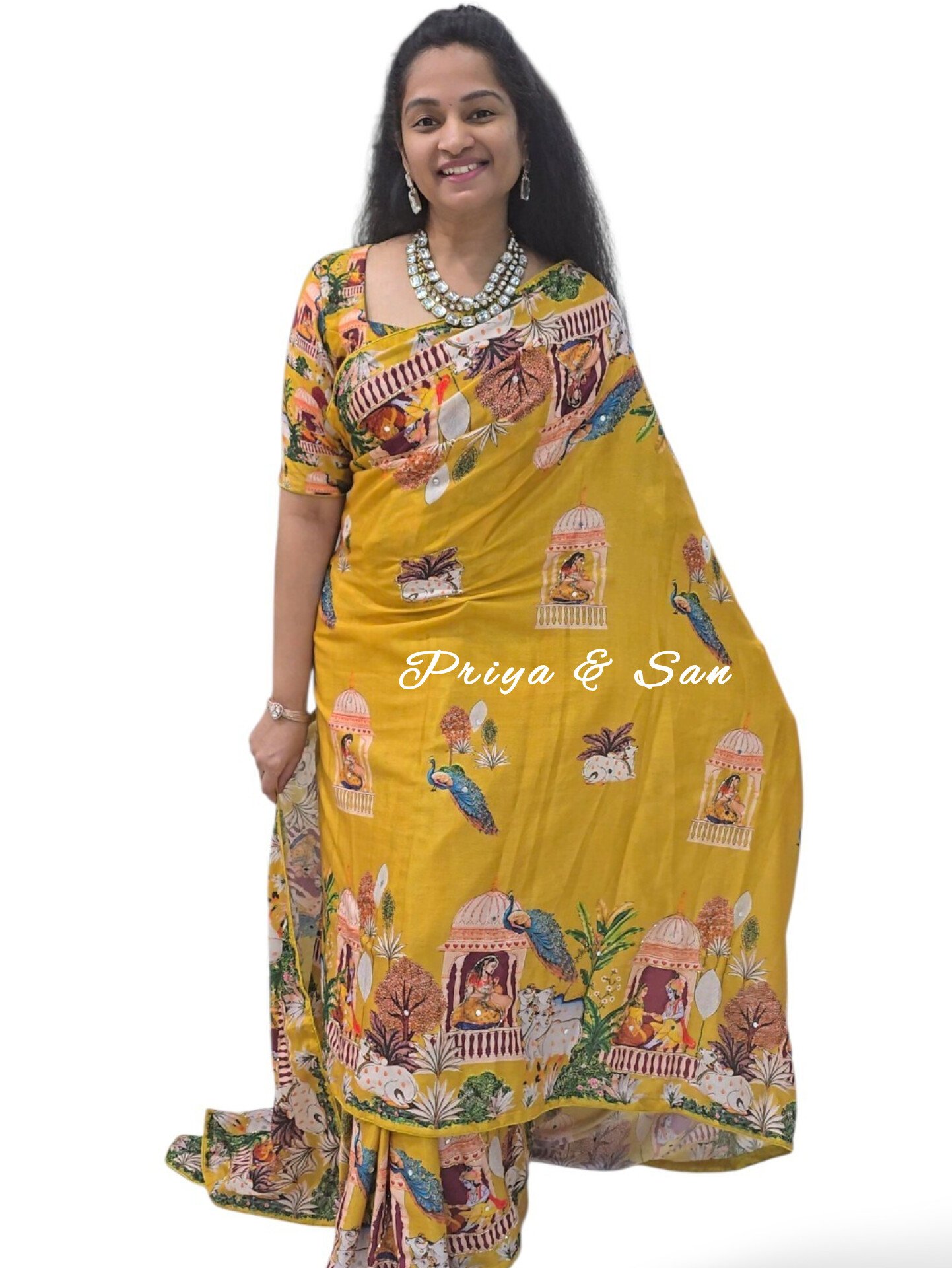 Radha Krishna Royal Waist Open Saree - Image 2