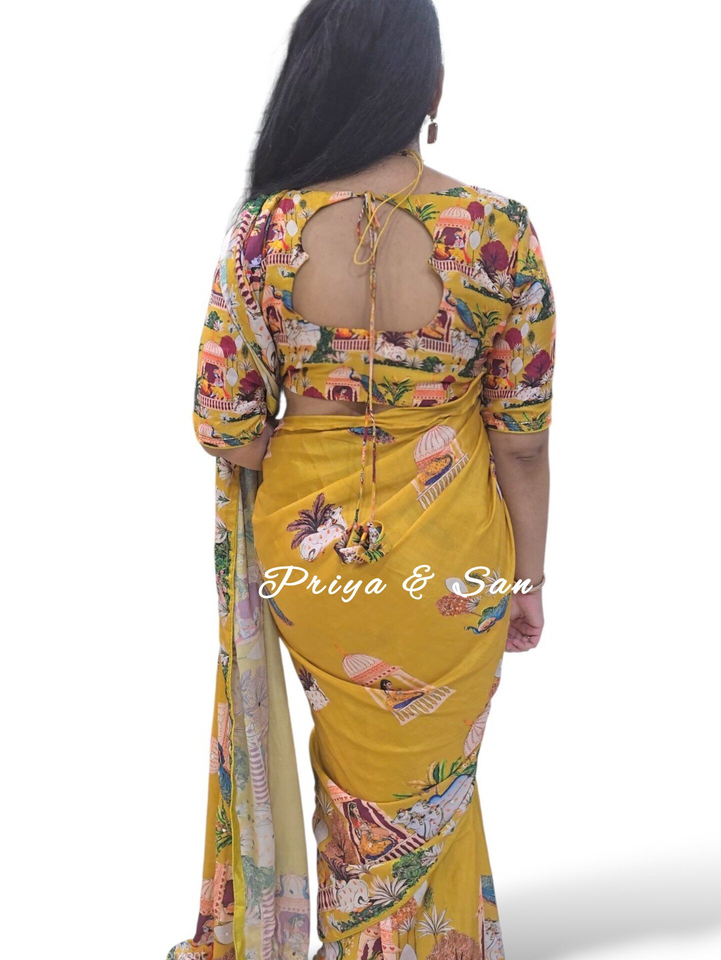 Radha Krishna Royal Waist Open Saree - Image 5